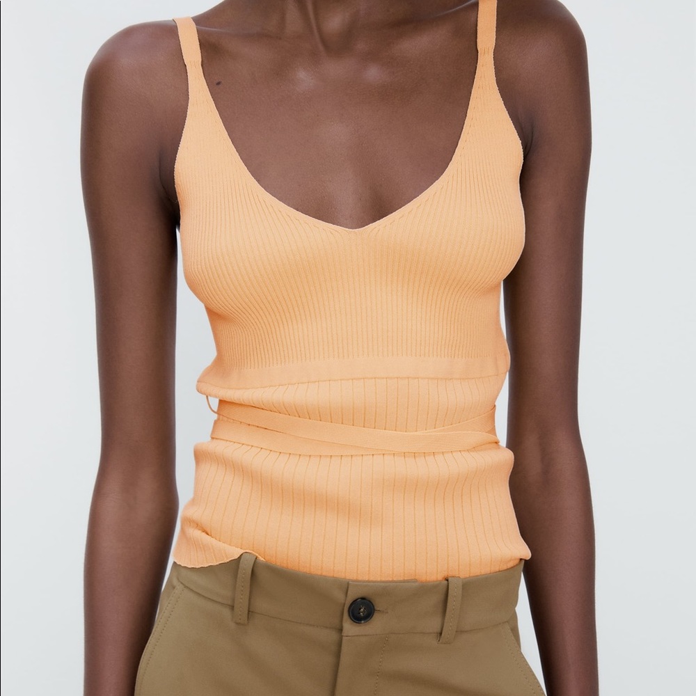 ZARA knit tank with ties